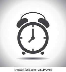 Flat designed alarm clock icon. Business concept. Morning. Work time