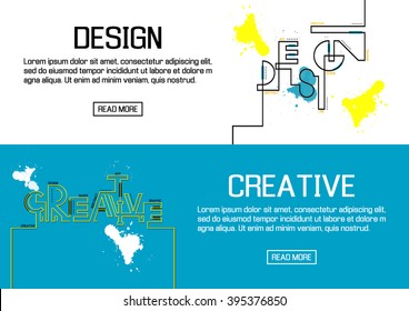 Flat designed banners for design and creative. vector