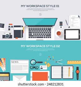 Flat designed banners for My desktop style design. Vector