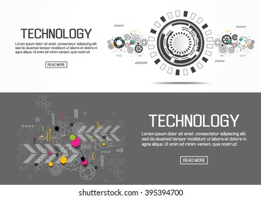 Flat designed banners for technology. vector
