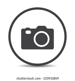 Flat designed camera icon. Hipster photo 