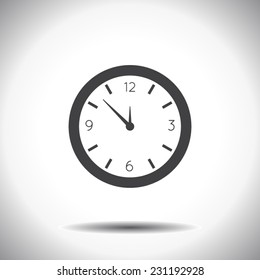 Flat designed clock icon. Business concept. Idea. Logic