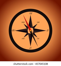 Flat designed compass. Wind rose