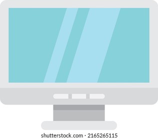 Flat Designed Computer Monitor Concept Illustration 