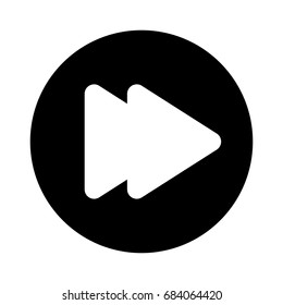 Flat designed forwards icon, black and white design