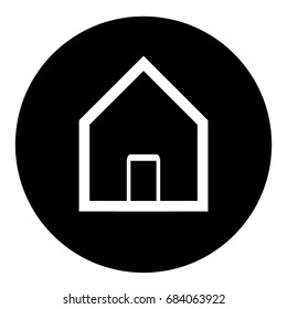 Flat designed house icon, black and white design