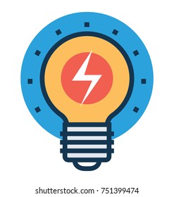 Flat designed icon for idea bulb, smart solutions, new ideas, intelligence, innovation and lot more themes related inspirations 
