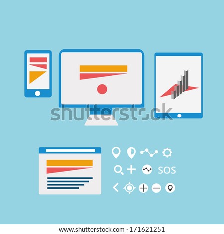 Flat designed icons