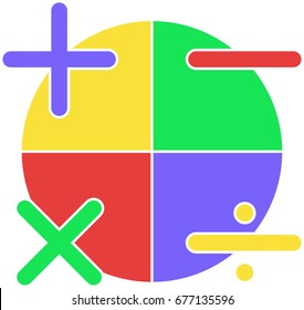 Flat designed math logo