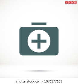 Flat designed medicine chest Vector icon