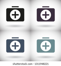 Flat designed medicine chest Vector icon
