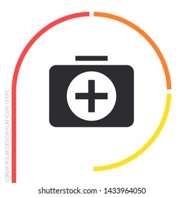 Flat designed medicine chest Vector icon . Lorem Ipsum Illustration design