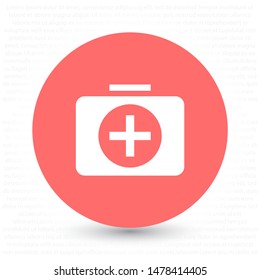 Flat designed medicine chest Vector icon . Lorem Ipsum Illustration design