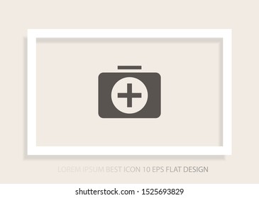 Flat designed medicine chest Vector icon . Lorem Ipsum Illustration design