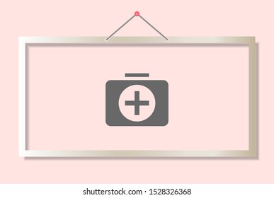 Flat designed medicine chest Vector icon . Lorem Ipsum Illustration design