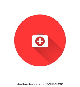 Flat designed medicine chest Vector icon . Lorem Ipsum Illustration design