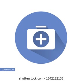 Flat designed medicine chest Vector icon . Lorem Ipsum Illustration design