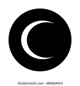Flat designed moon, sickel, black and white design