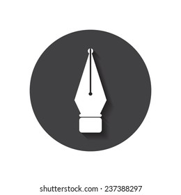 Flat designed pen on gray background