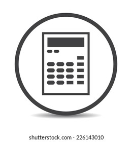 Flat designed round calculator icon. Business concept. Idea. Logic