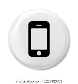 Flat designed round telephone icon. Business concept. Idea. Logic - Vector