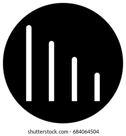 Flat designed statistics icon, black and white design