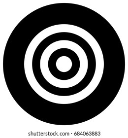 Flat designed target icon, black and white design