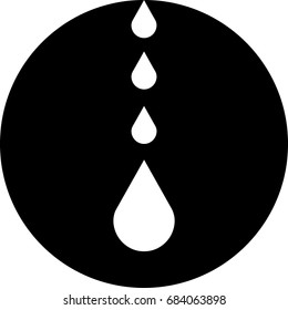 Flat designed water drips icon, black and white design