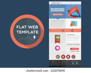 Flat designed web template