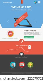Flat designed web template