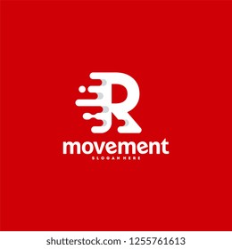 Flat Designs Fast Moving R Initial Letter logo Vector, Technology Business and Digital logo template