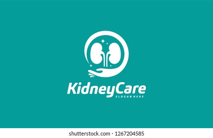 Flat Designs Kidney Care logo designs concept vector, Health Kidney logo template