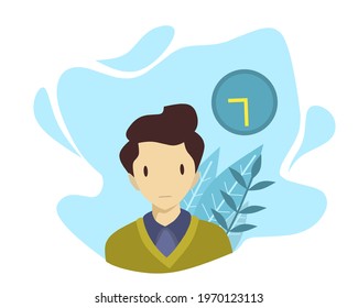 flat desing illustration of human and clock characters