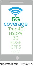 Flat desing on 5g covered with phone icon. 