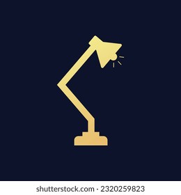 Flat desk lamp icon symbol vector Illustration.