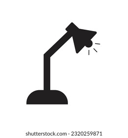 Símbolo de icono de la lámpara de escritorio plana vector Ilustración.
