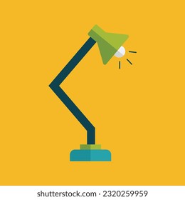Flat desk lamp icon symbol vector Illustration.