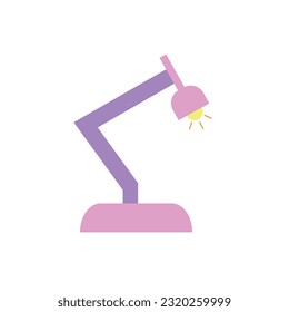 Símbolo de icono de la lámpara de escritorio plana vector Ilustración.
