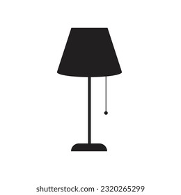 Símbolo de icono de la lámpara de escritorio plana vector Ilustración.