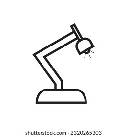 Flat desk lamp icon symbol vector Illustration.