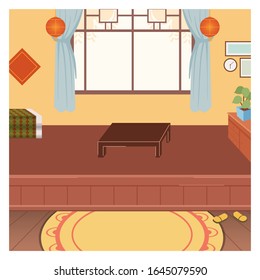 flat desk vector room house bed table