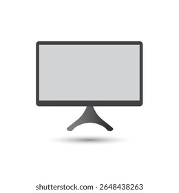 Ícone de monitor de mesa plana, design mínimo e realista