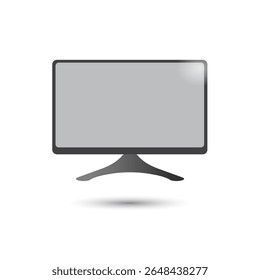 Ícone de monitor de mesa plana, design mínimo e realista
