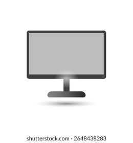 Ícone de monitor de mesa plana, design mínimo e realista