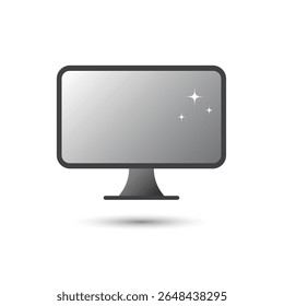 Ícone de monitor de mesa plana, design mínimo e realista