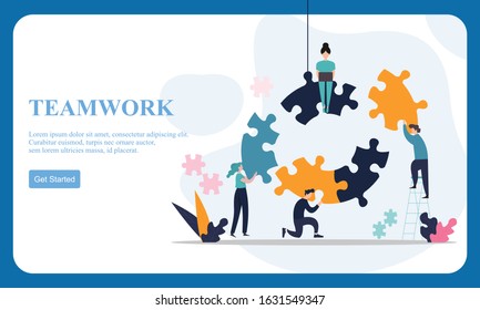 Business Teamwork Vector Illustration Concept Suitable Stock Vector ...