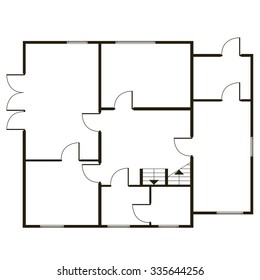Flat detailed architectural background. Abstract vector blueprint in common path
