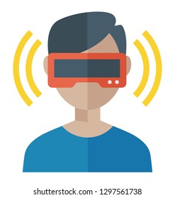 Flat detailed icon of a 3d glasses. 