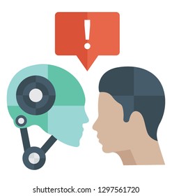 Flat detailed icon of a artificial intelligence. 