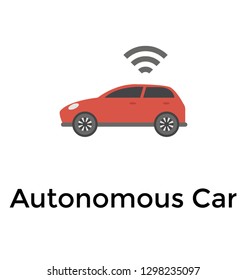 Flat detailed icon of a autonomous car 